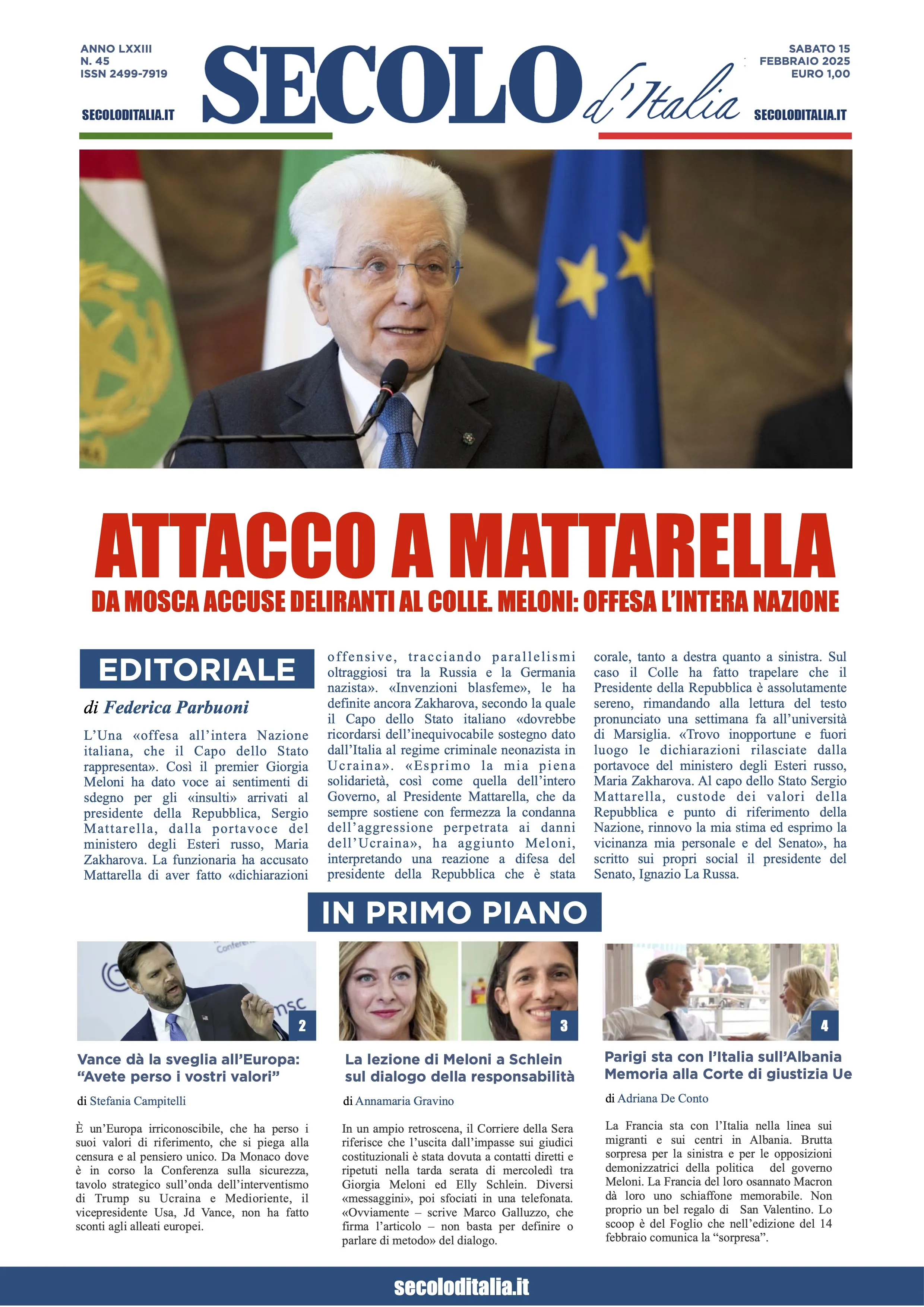 Prima-pagina-secolo-italia-oggi-edizione-di-oggi-15-02-2025