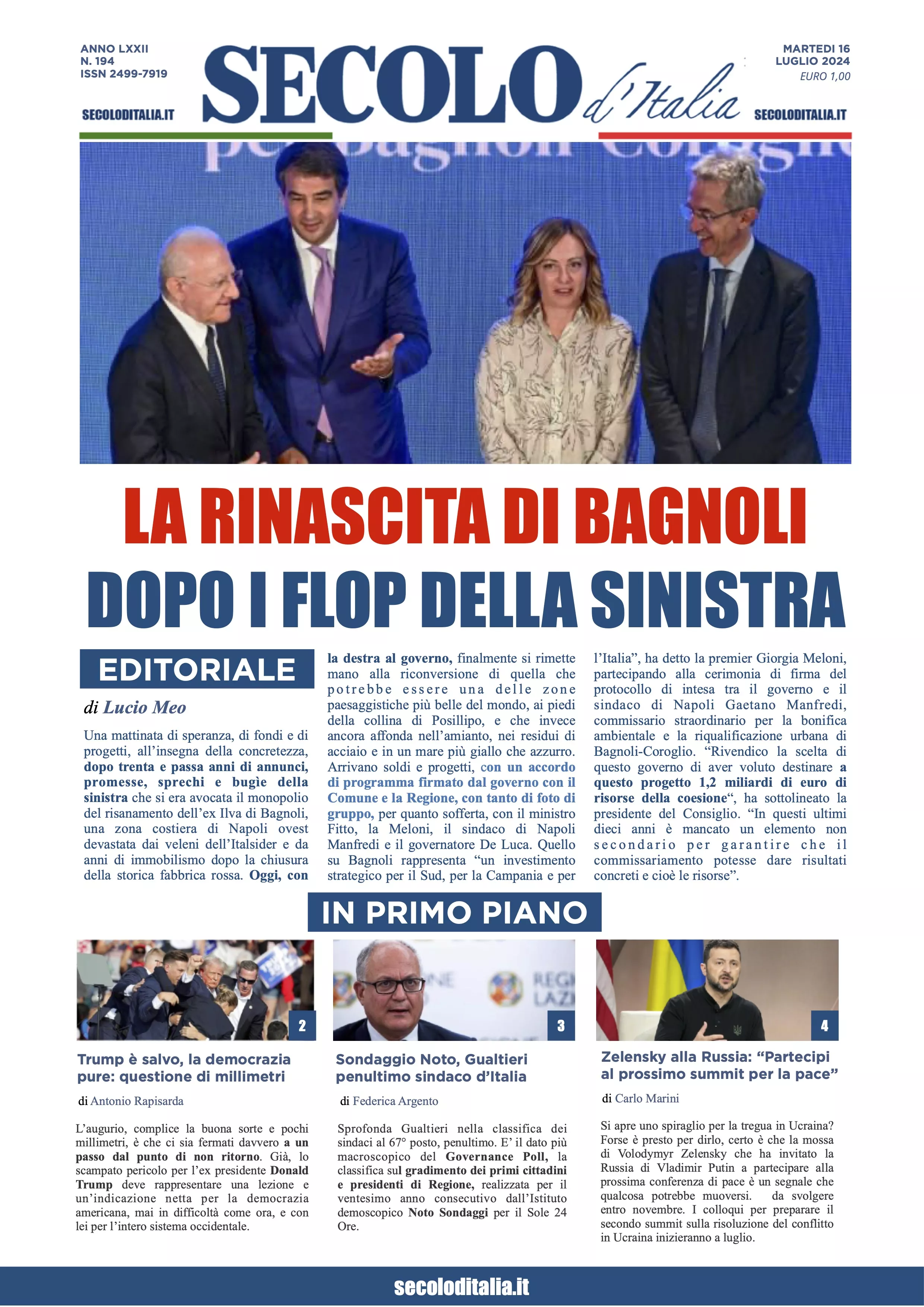 Prima-pagina-secolo-italia-oggi-edizione-di-oggi-16-07-2024