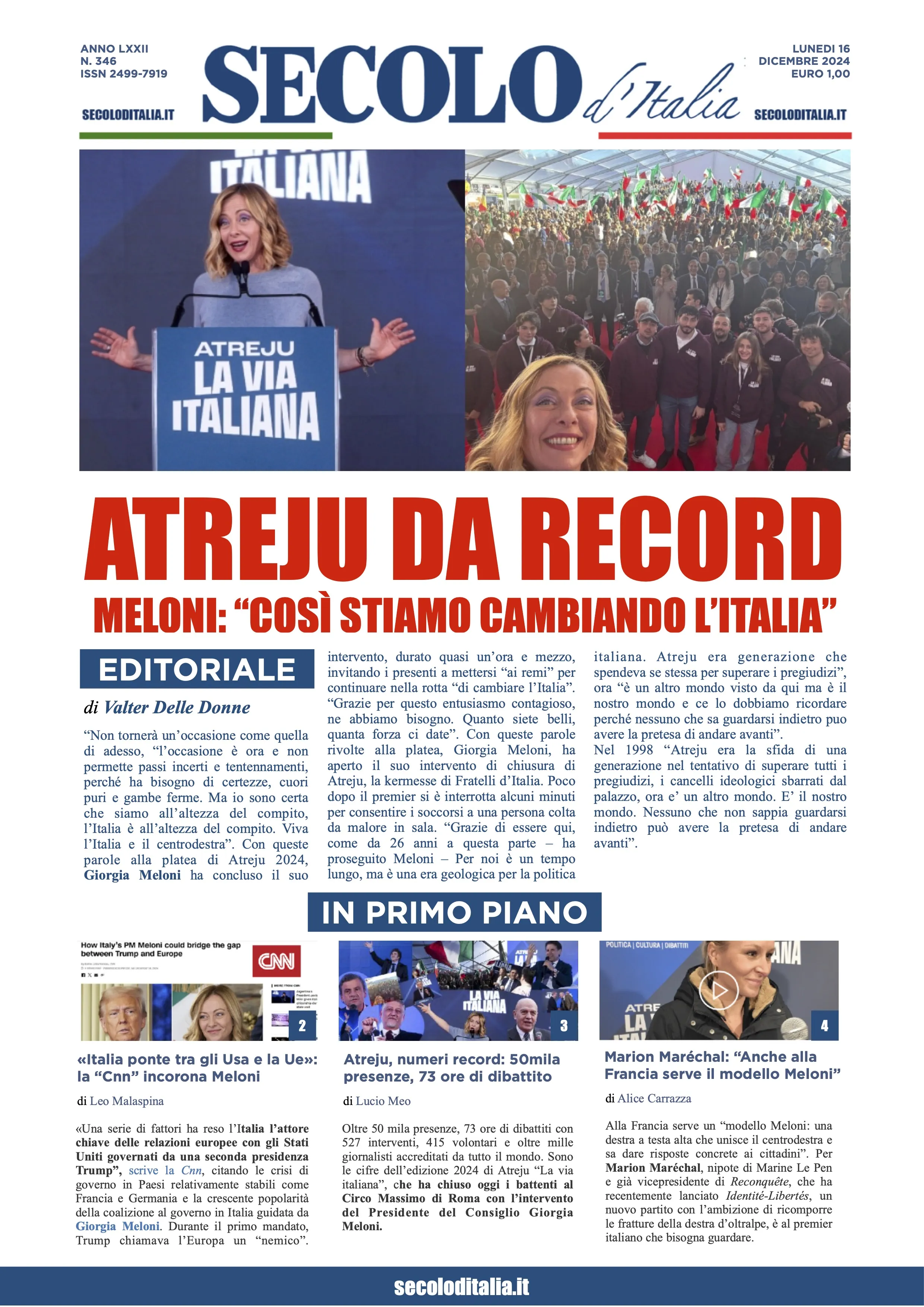 Prima-pagina-secolo-italia-oggi-edizione-di-oggi-16-12-2024