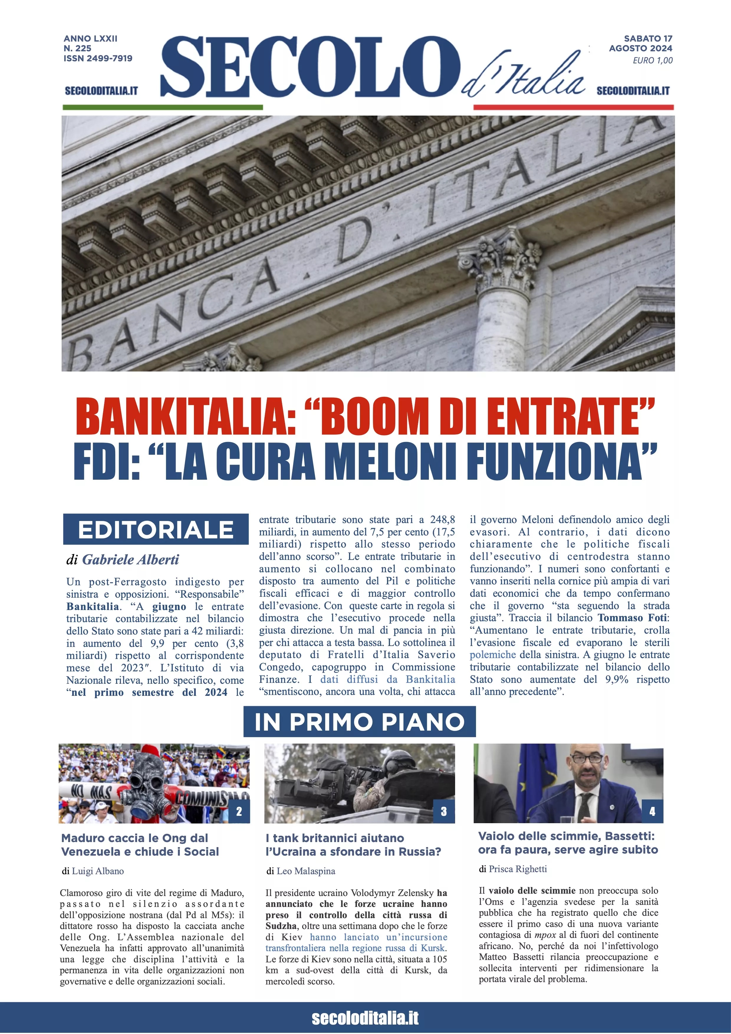 Prima-pagina-secolo-italia-oggi-edizione-di-oggi-17-08-2024