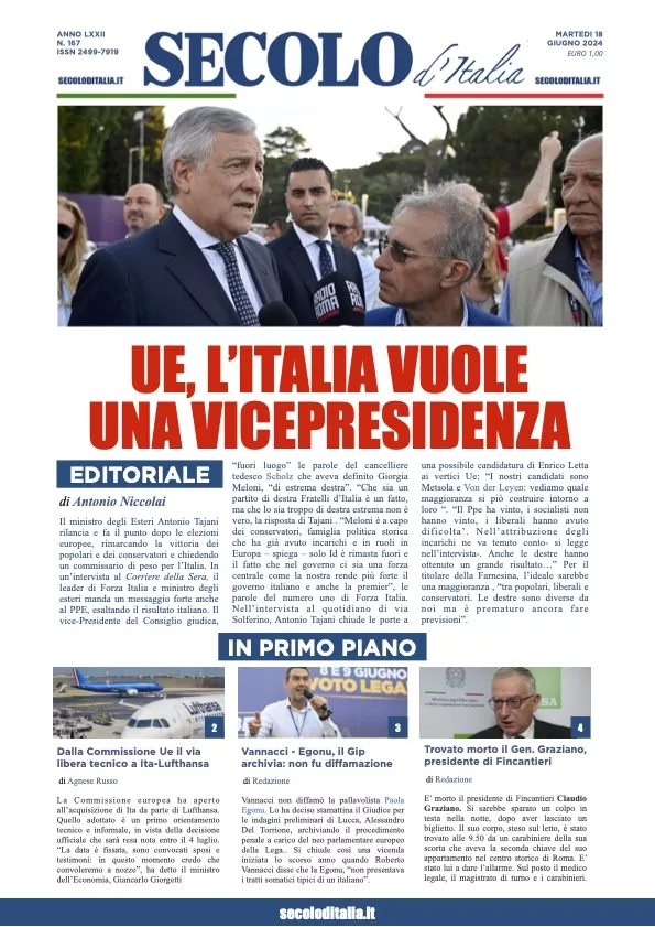 Prima-pagina-secolo-italia-oggi-edizione-di-oggi-18-06-2024