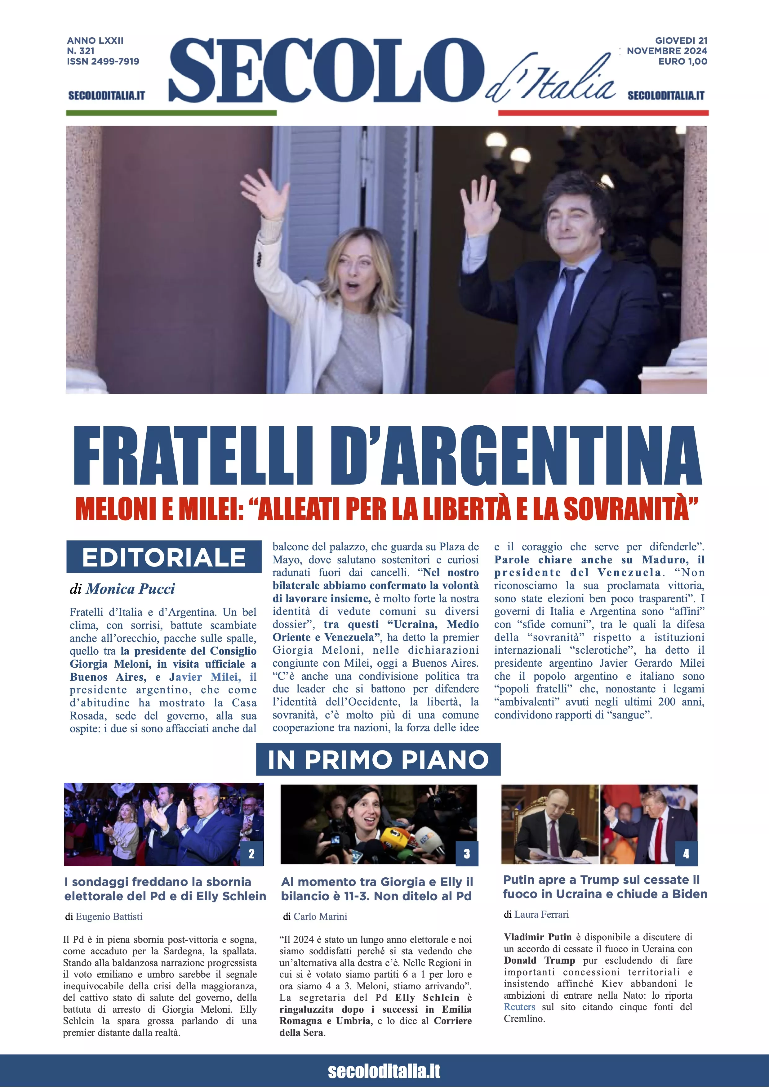 Prima-pagina-secolo-italia-oggi-edizione-di-oggi-21-11-2024