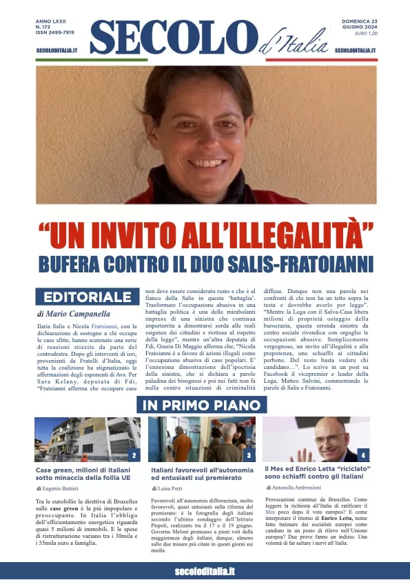 Prima-pagina-secolo-italia-oggi-edizione-di-oggi-23-06-2024