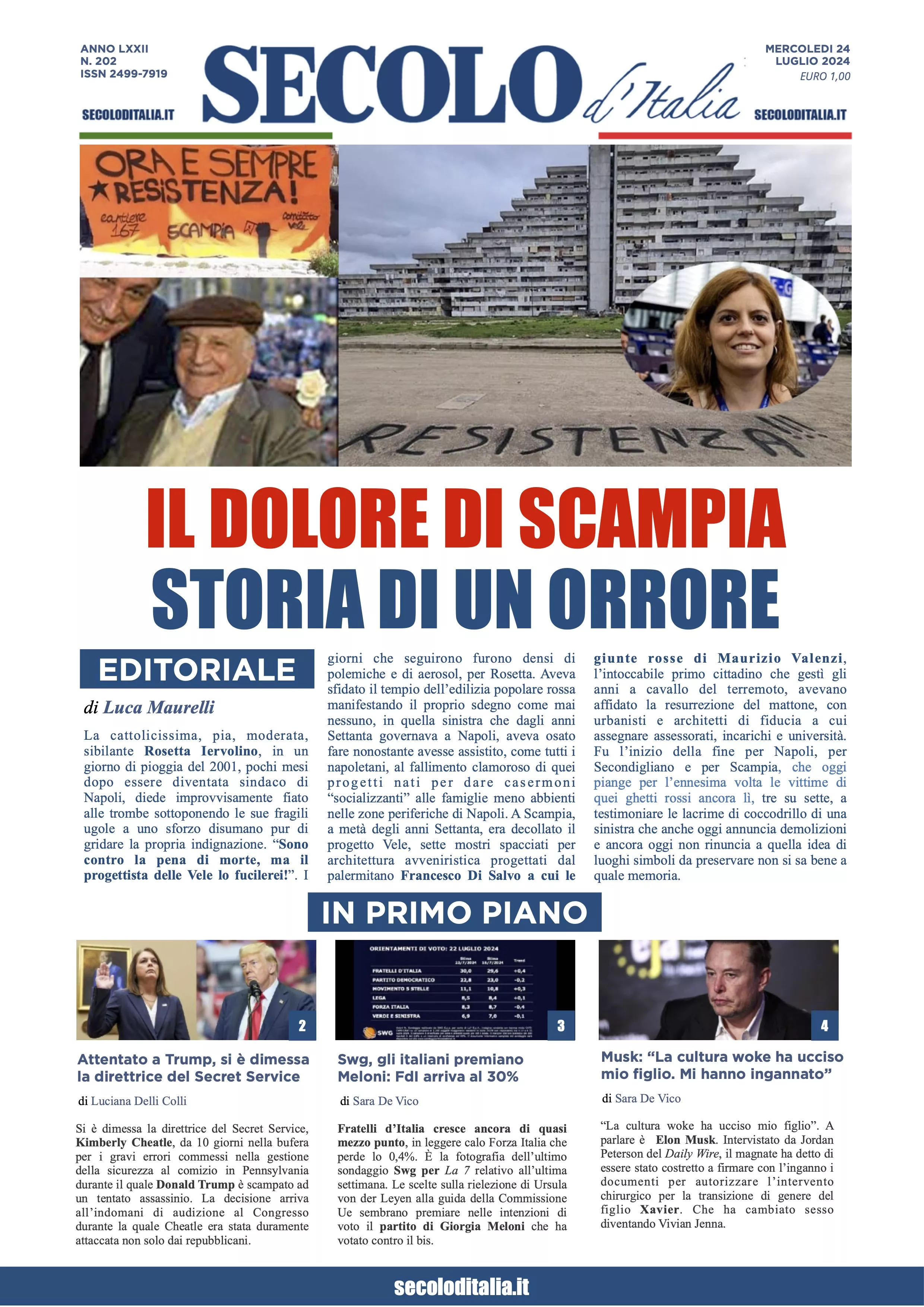 Prima-pagina-secolo-italia-oggi-edizione-di-oggi-24-07-2024