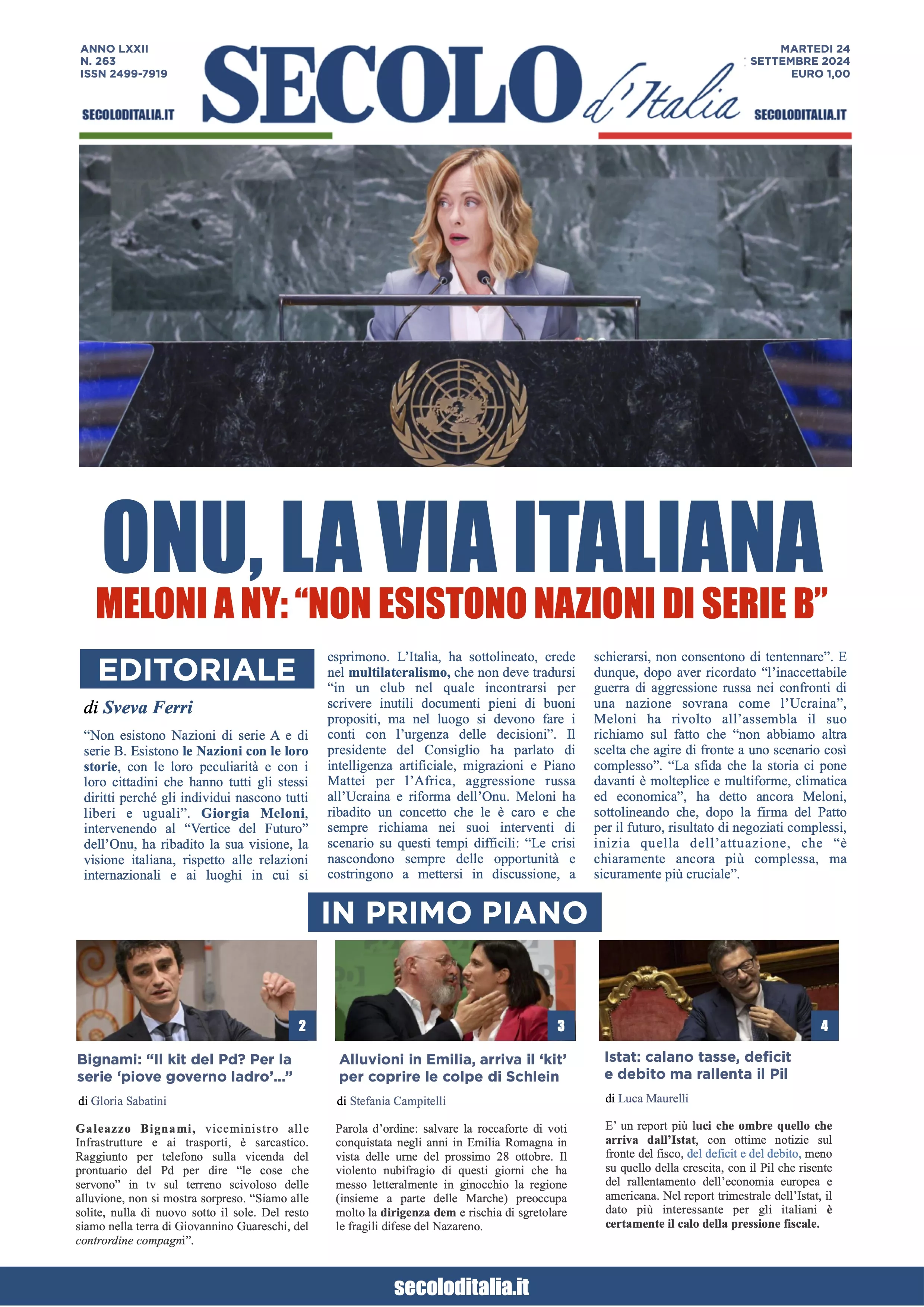 Prima-pagina-secolo-italia-oggi-edizione-di-oggi-24-09-2024