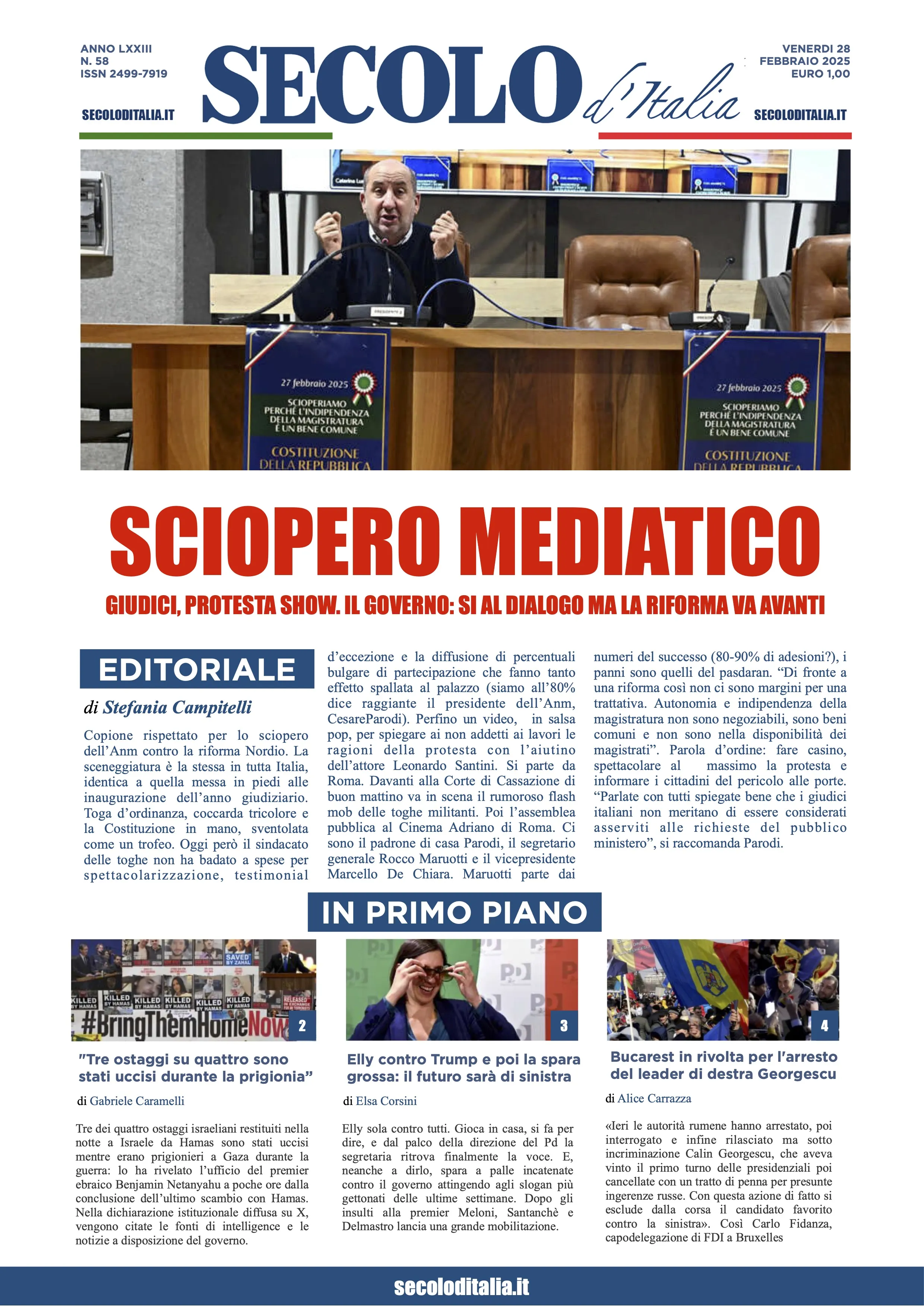 Prima-pagina-secolo-italia-oggi-edizione-di-oggi-28-02-2025