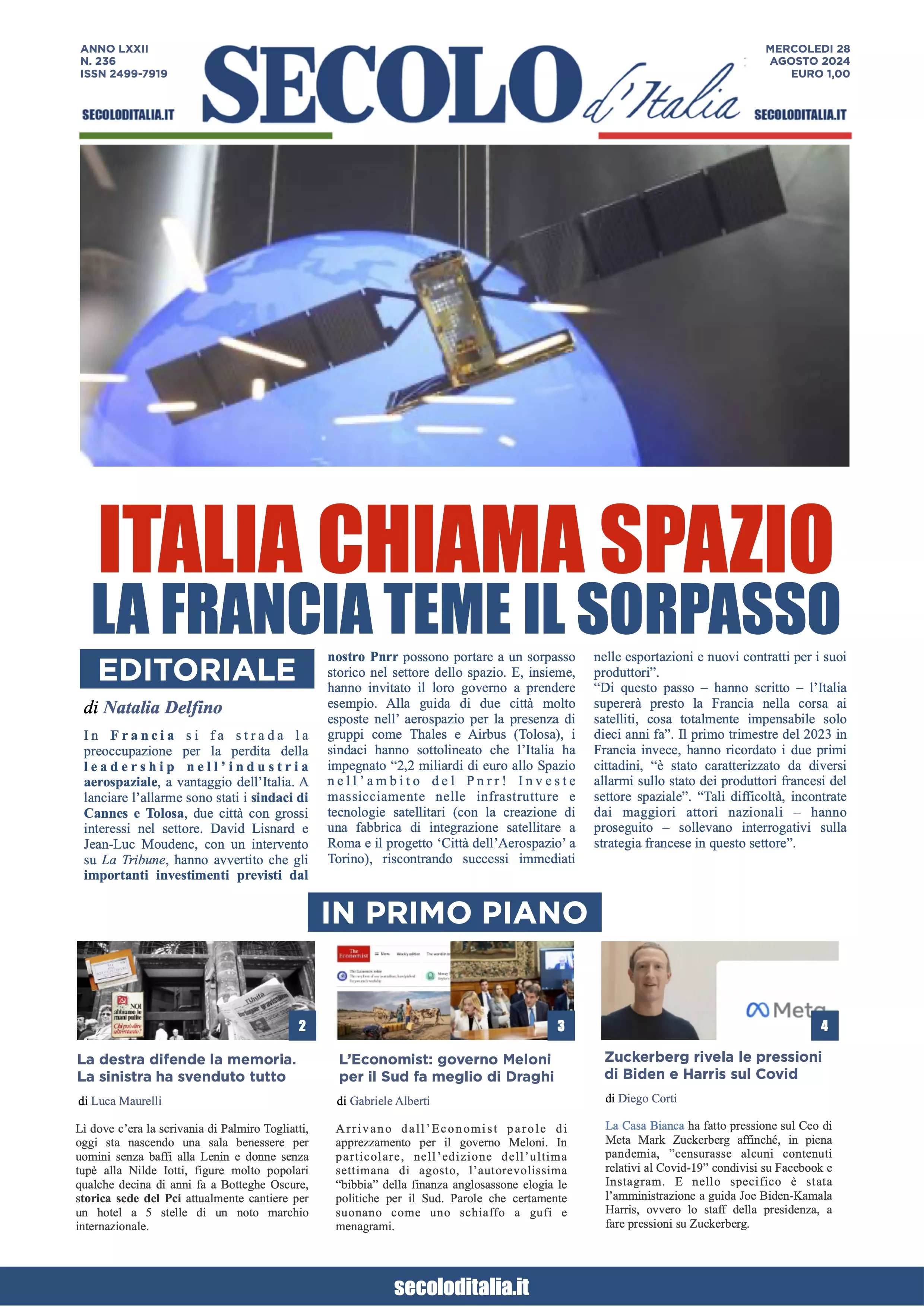 Prima-pagina-secolo-italia-oggi-edizione-di-oggi-28-08-2024