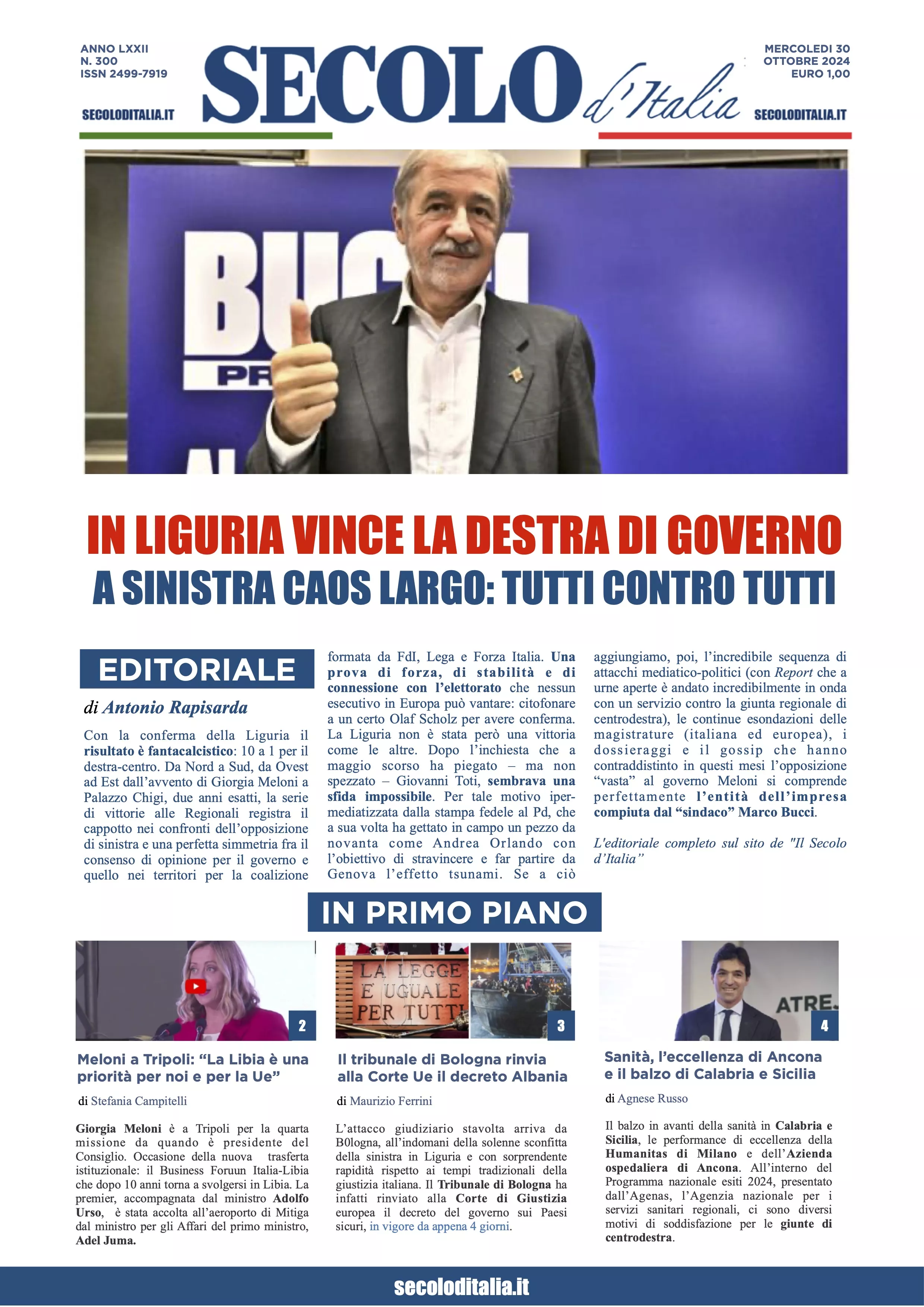 Prima-pagina-secolo-italia-oggi-edizione-di-oggi-30-10-2024