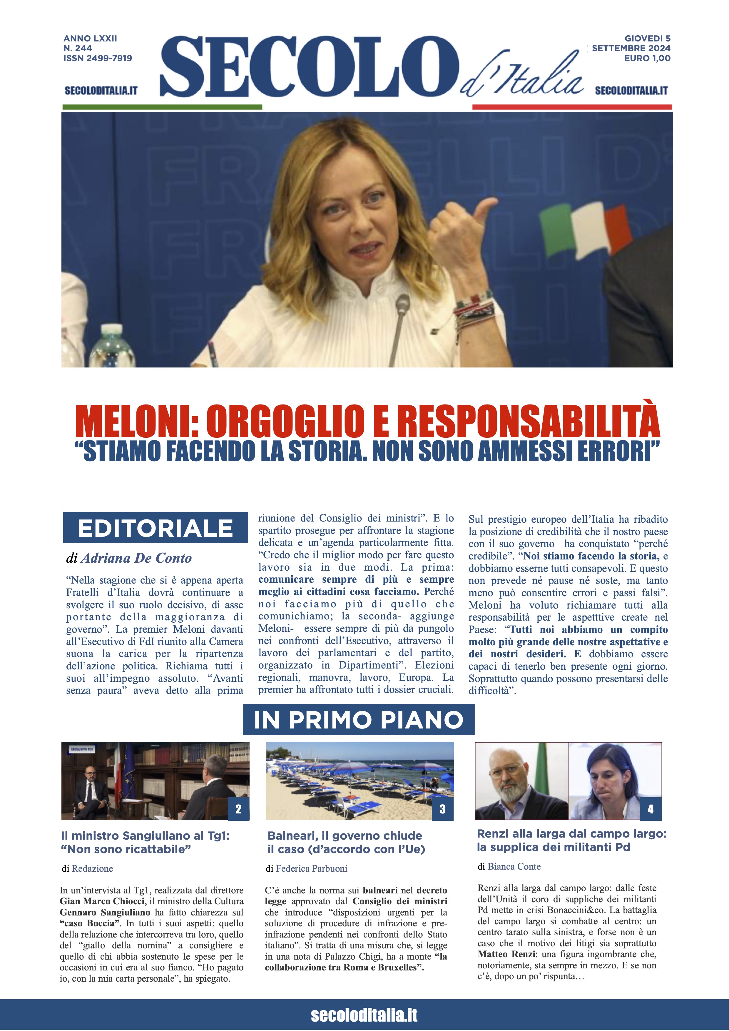 Prima-pagina-secolo-italia-oggi-edizione-di-oggi-Array