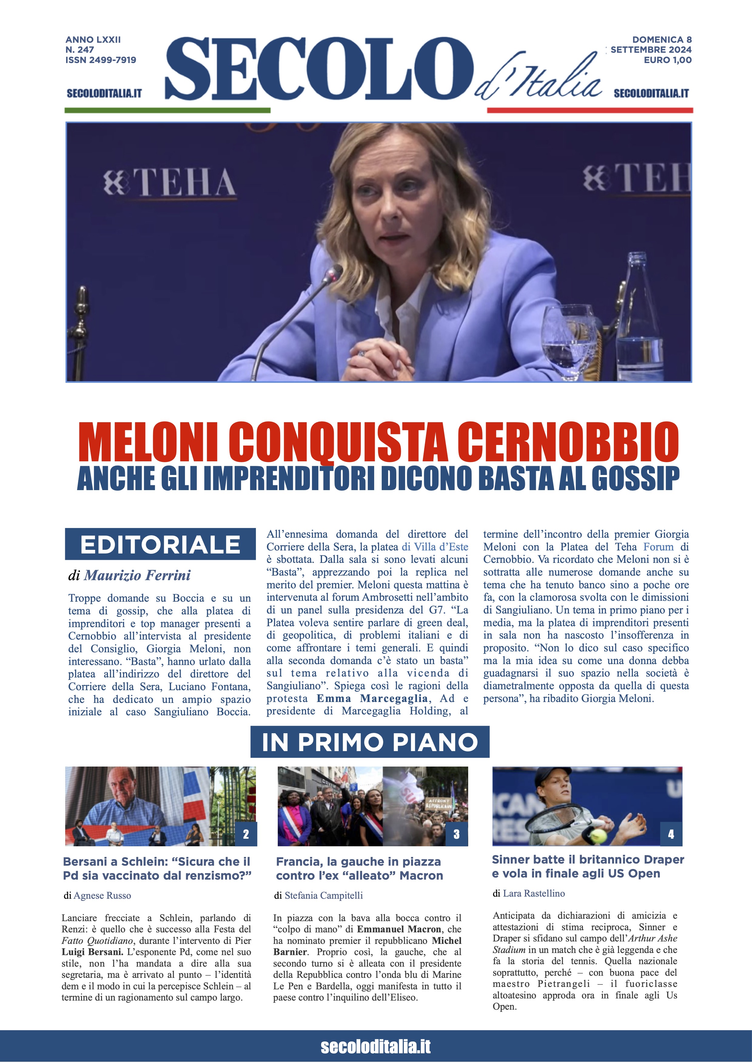 Prima-pagina-secolo-italia-oggi-edizione-di-oggi-2024-09-08