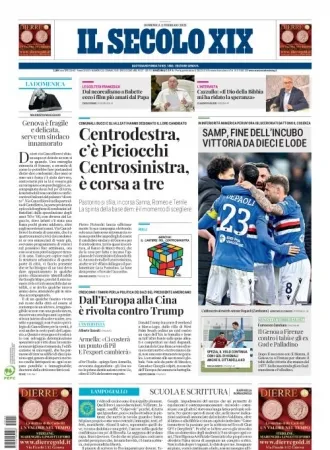 Prima-pagina-secolo-xix-editoriale-oggi-edizione-di-oggi-02-02-2025