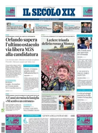 Prima-pagina-secolo-xix-editoriale-oggi-edizione-di-oggi-02-09-2024