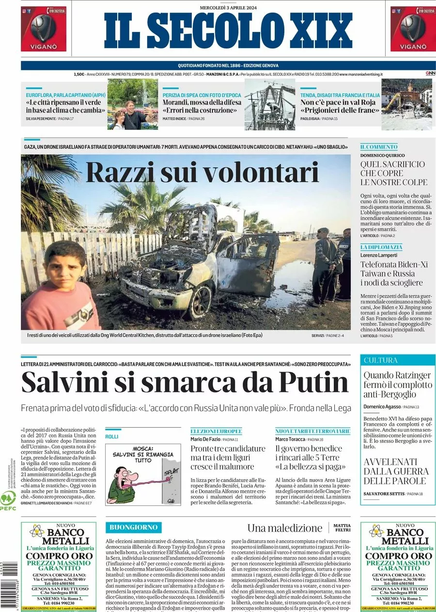 Prima-pagina-secolo-xix-editoriale-oggi-edizione-di-oggi-03-04-2024