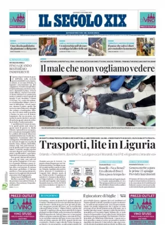 Prima-pagina-secolo-xix-editoriale-oggi-edizione-di-oggi-03-10-2024