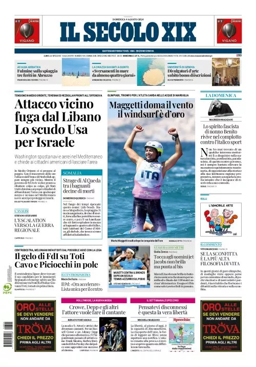 Prima-pagina-secolo-xix-editoriale-oggi-edizione-di-oggi-04-08-2024