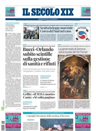 Prima-pagina-secolo-xix-editoriale-oggi-edizione-di-oggi-04-12-2024