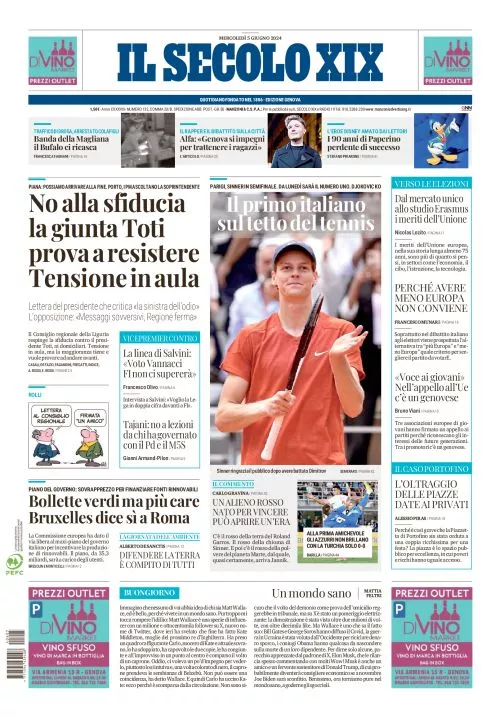 Prima-pagina-secolo-xix-editoriale-oggi-edizione-di-oggi-05-06-2024