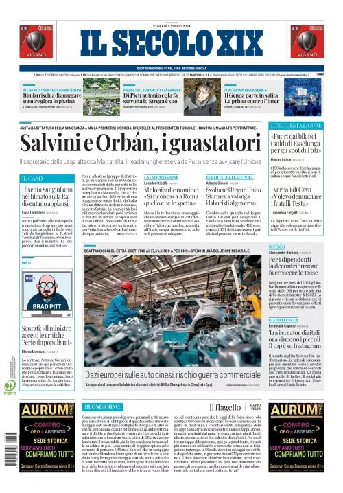 Prima-pagina-secolo-xix-editoriale-oggi-edizione-di-oggi-05-07-2024