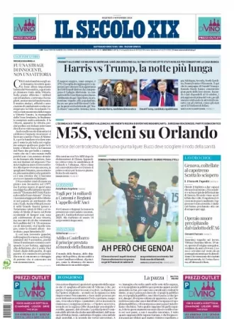 Prima-pagina-secolo-xix-editoriale-oggi-edizione-di-oggi-05-11-2024