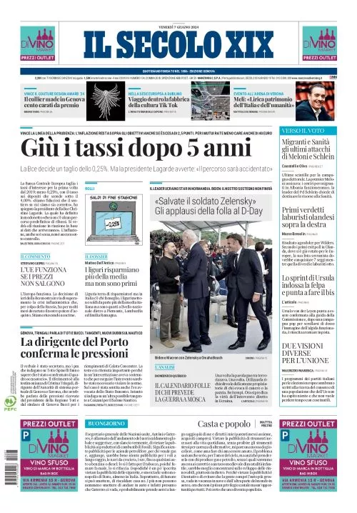 Prima-pagina-secolo-xix-editoriale-oggi-edizione-di-oggi-07-06-2024