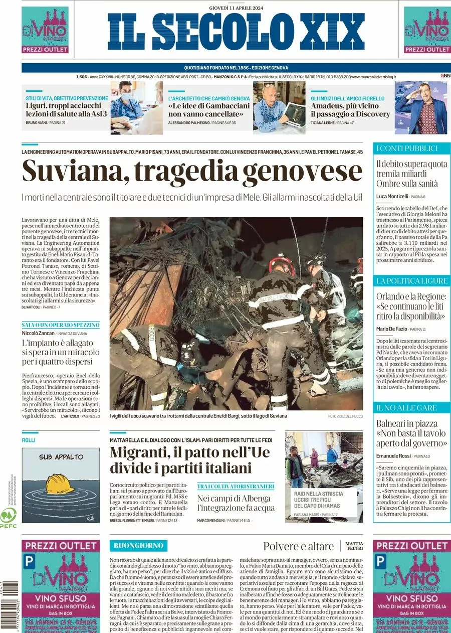 Prima-pagina-secolo-xix-editoriale-oggi-edizione-di-oggi-11-04-2024