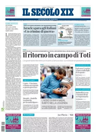 Prima-pagina-secolo-xix-editoriale-oggi-edizione-di-oggi-11-10-2024