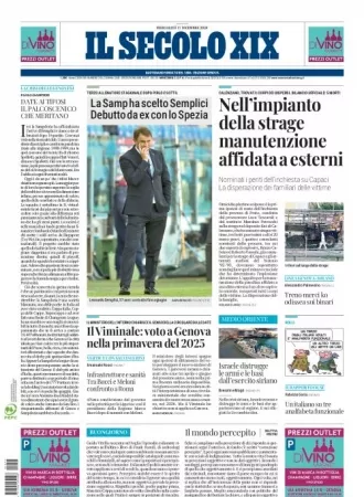 Prima-pagina-secolo-xix-editoriale-oggi-edizione-di-oggi-11-12-2024