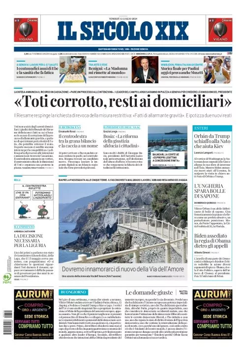 Prima-pagina-secolo-xix-editoriale-oggi-edizione-di-oggi-12-07-2024