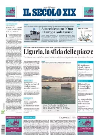 Prima-pagina-secolo-xix-editoriale-oggi-edizione-di-oggi-12-10-2024