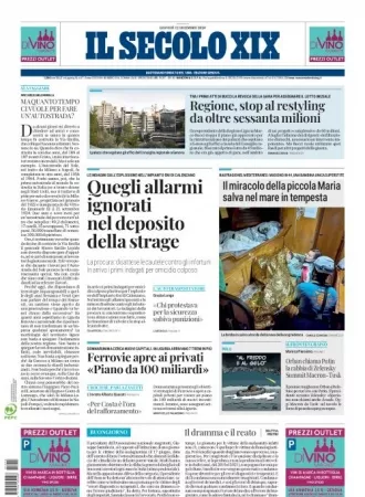 Prima-pagina-secolo-xix-editoriale-oggi-edizione-di-oggi-12-12-2024