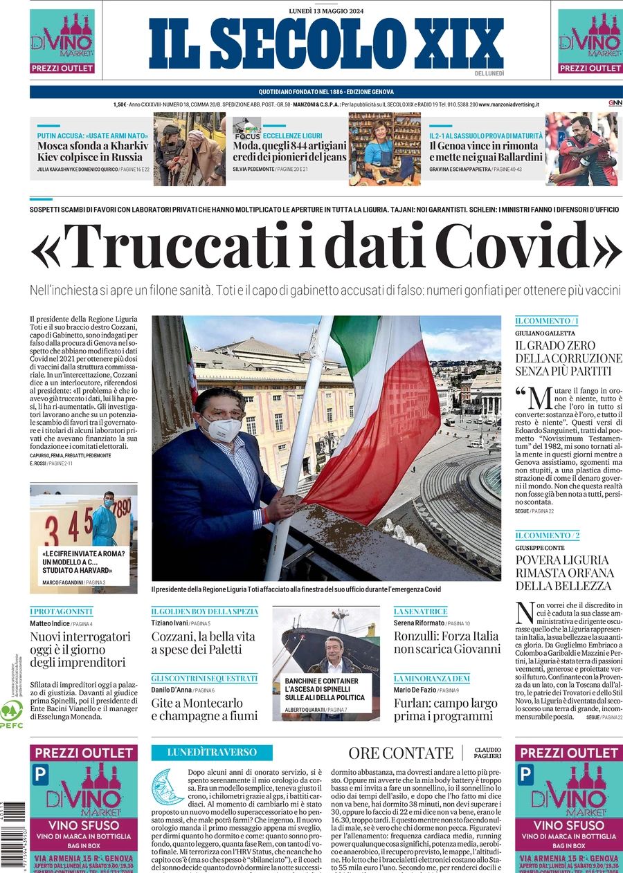 Prima-pagina-secolo-xix-editoriale-oggi-edizione-di-oggi-13-05-2024