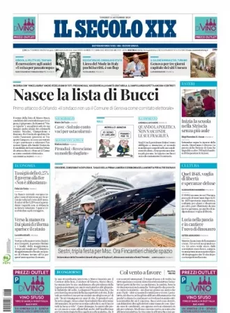 Prima-pagina-secolo-xix-editoriale-oggi-edizione-di-oggi-13-09-2024