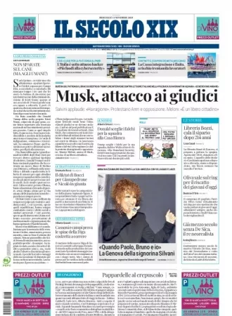 Prima-pagina-secolo-xix-editoriale-oggi-edizione-di-oggi-13-11-2024