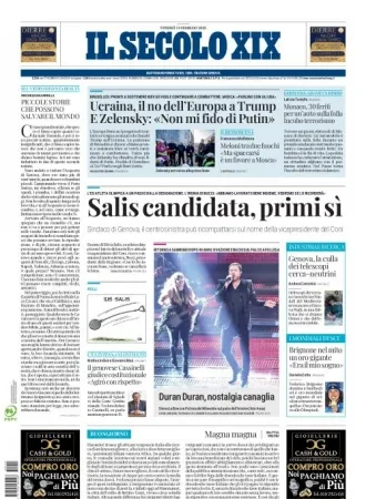 Prima-pagina-secolo-xix-editoriale-oggi-edizione-di-oggi-14-02-2025