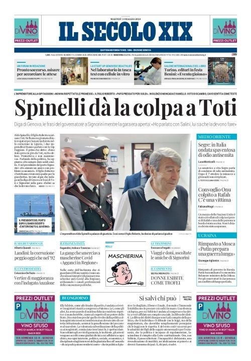 Prima-pagina-secolo-xix-editoriale-oggi-edizione-di-oggi-14-05-2024