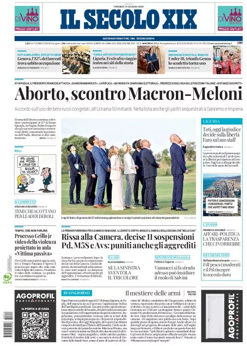 Prima-pagina-secolo-xix-editoriale-oggi-edizione-di-oggi-14-06-2024