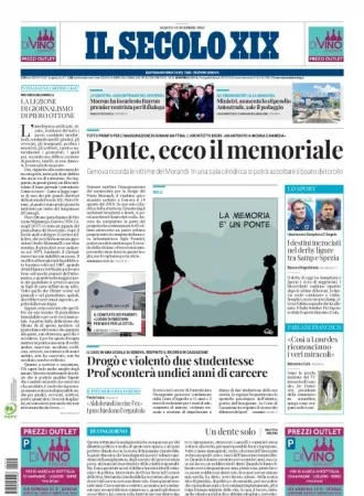 Prima-pagina-secolo-xix-editoriale-oggi-edizione-di-oggi-14-12-2024