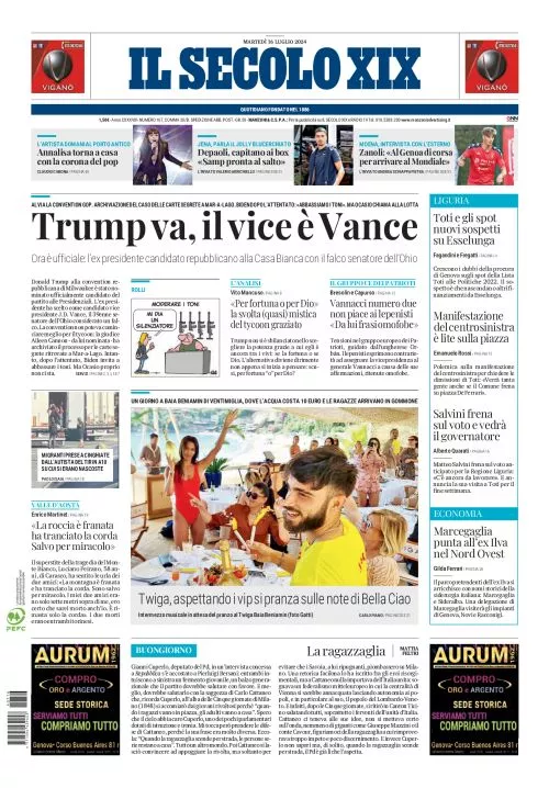 Prima-pagina-secolo-xix-editoriale-oggi-edizione-di-oggi-16-07-2024