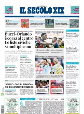 Prima-pagina-secolo-xix-editoriale-oggi-edizione-di-oggi-16-09-2024