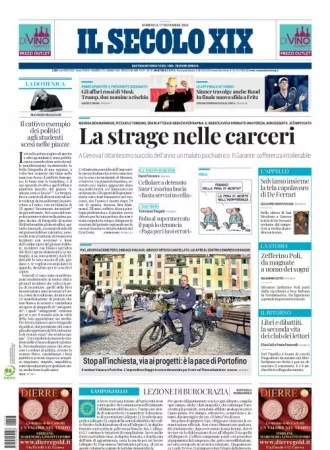 Prima-pagina-secolo-xix-editoriale-oggi-edizione-di-oggi-17-11-2024