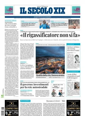 Prima-pagina-secolo-xix-editoriale-oggi-edizione-di-oggi-17-12-2024