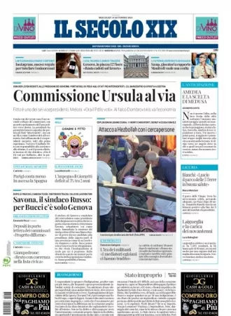 Prima-pagina-secolo-xix-editoriale-oggi-edizione-di-oggi-18-09-2024