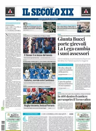 Prima-pagina-secolo-xix-editoriale-oggi-edizione-di-oggi-18-11-2024