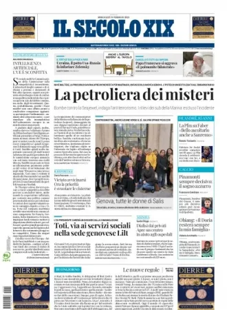 Prima-pagina-secolo-xix-editoriale-oggi-edizione-di-oggi-19-02-2025