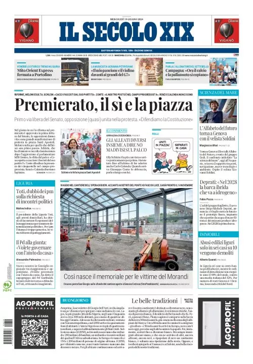 Prima-pagina-secolo-xix-editoriale-oggi-edizione-di-oggi-19-06-2024