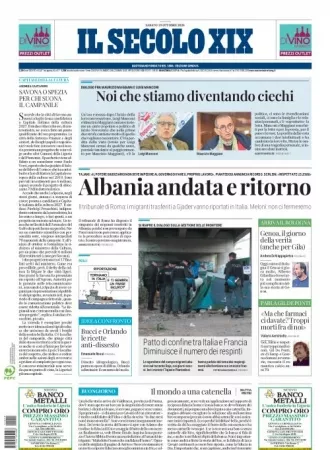 Prima-pagina-secolo-xix-editoriale-oggi-edizione-di-oggi-19-10-2024