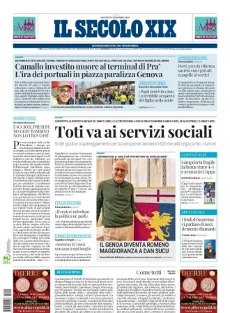 Prima-pagina-secolo-xix-editoriale-oggi-edizione-di-oggi-19-12-2024