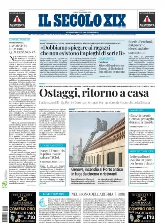 Prima-pagina-secolo-xix-editoriale-oggi-edizione-di-oggi-20-01-2025