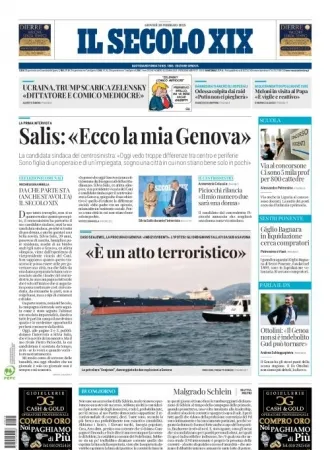 Prima-pagina-secolo-xix-editoriale-oggi-edizione-di-oggi-20-02-2025