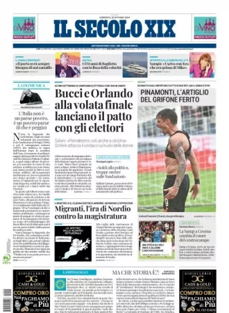 Prima-pagina-secolo-xix-editoriale-oggi-edizione-di-oggi-20-10-2024